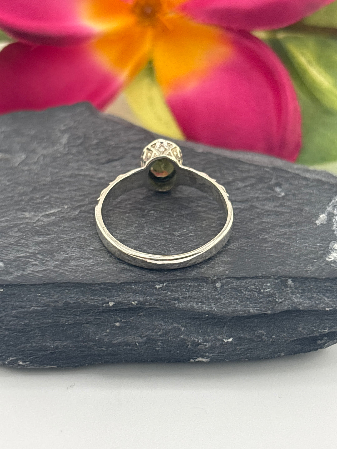 Tourmaline and 925 Sterling Silver Ring Size 7.25