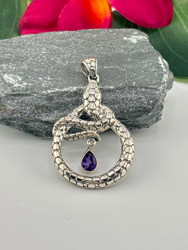 Bali Amethyst Snake Pendant