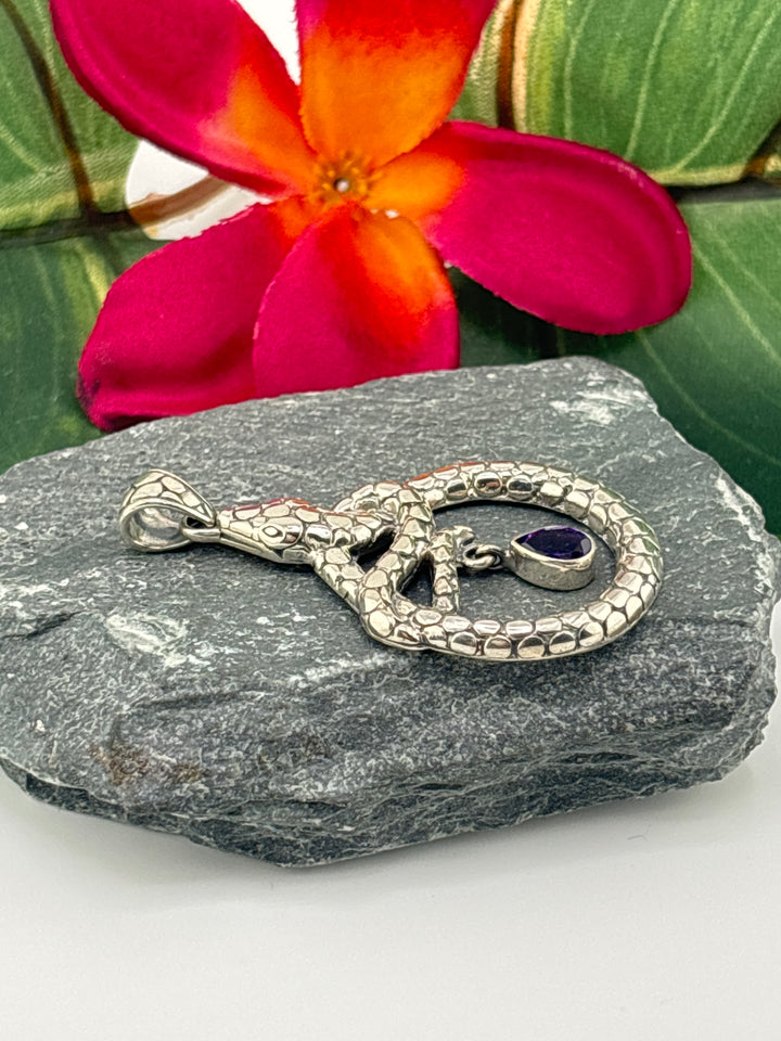 Bali Amethyst Snake Pendant