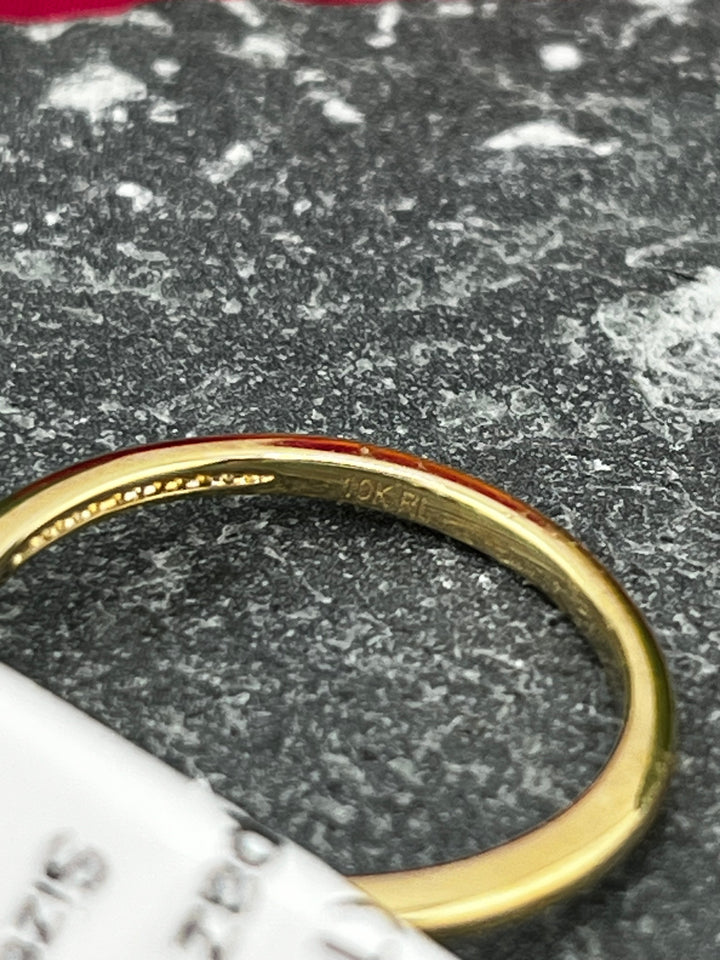 10K Gold Blue Topaz and Diamond Ring