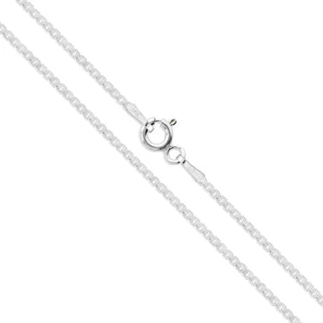 Box - 1.3mm - Sterling Silver Diamond-Cut Box Chain Necklace - 22in