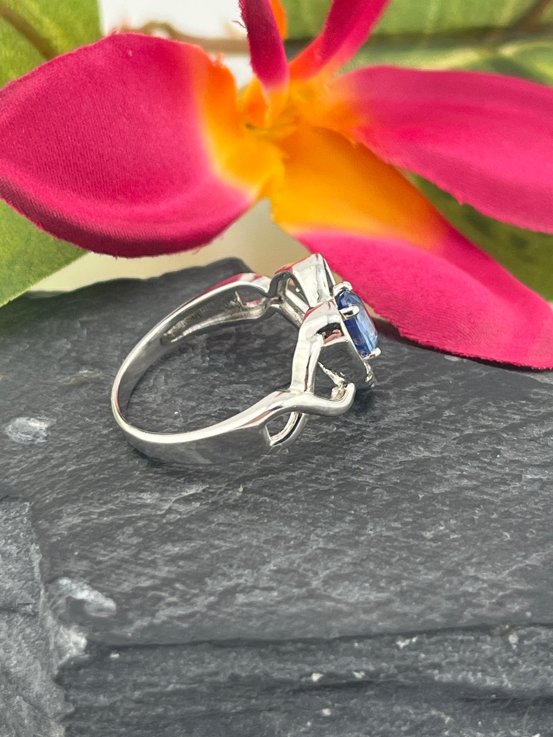 Blue Sapphire and 925 Sterling Silver Ring