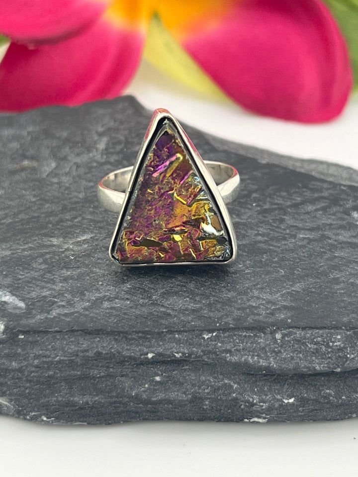 Titanium Druzy and 925 Sterling Silver Ring