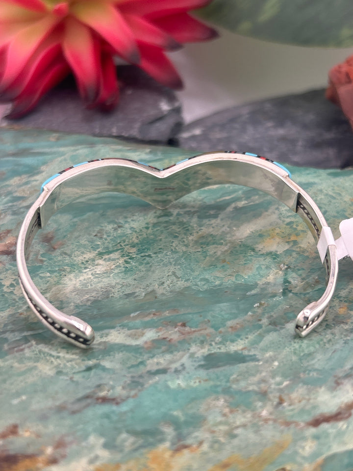 Regie 925 Sterling Silver Mosaic Multi-stone Cuff