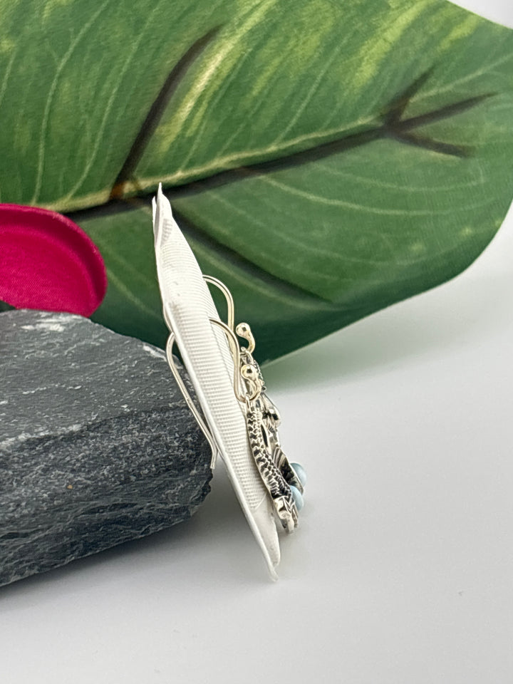 Larimar Mermaid Dangle Earrings