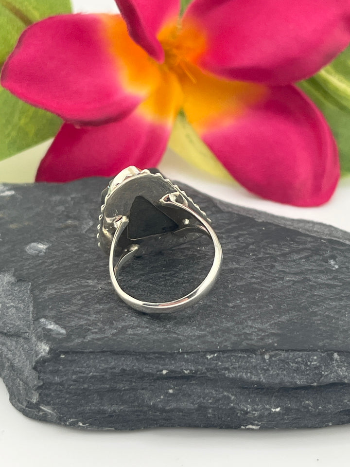 Titanium Druzy and 925 Sterling Silver Ring