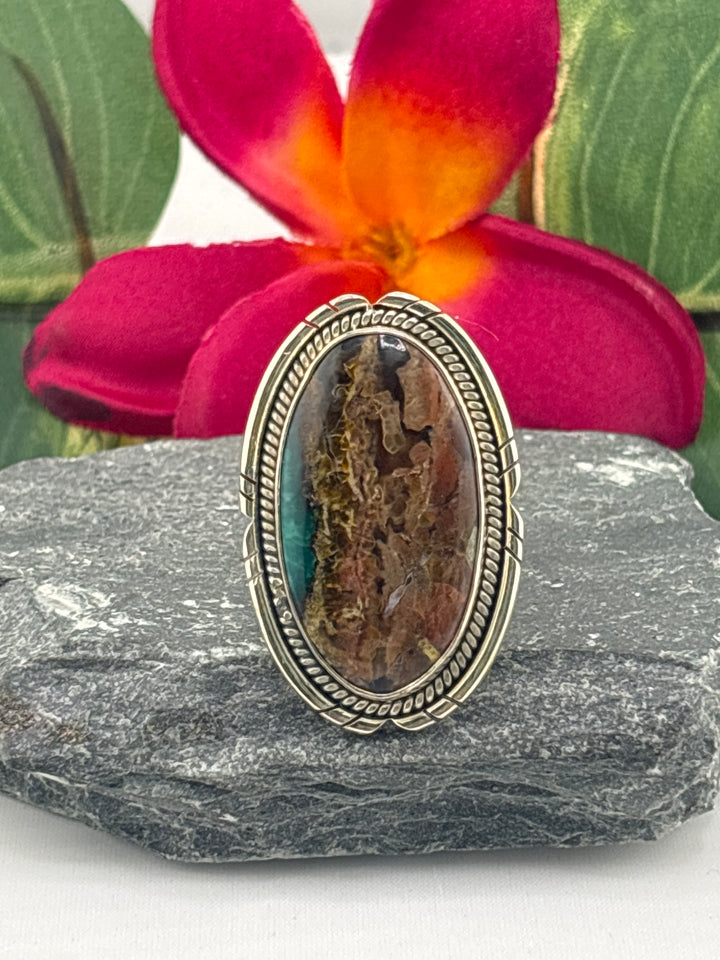 Opalized Wood Ring Size 9