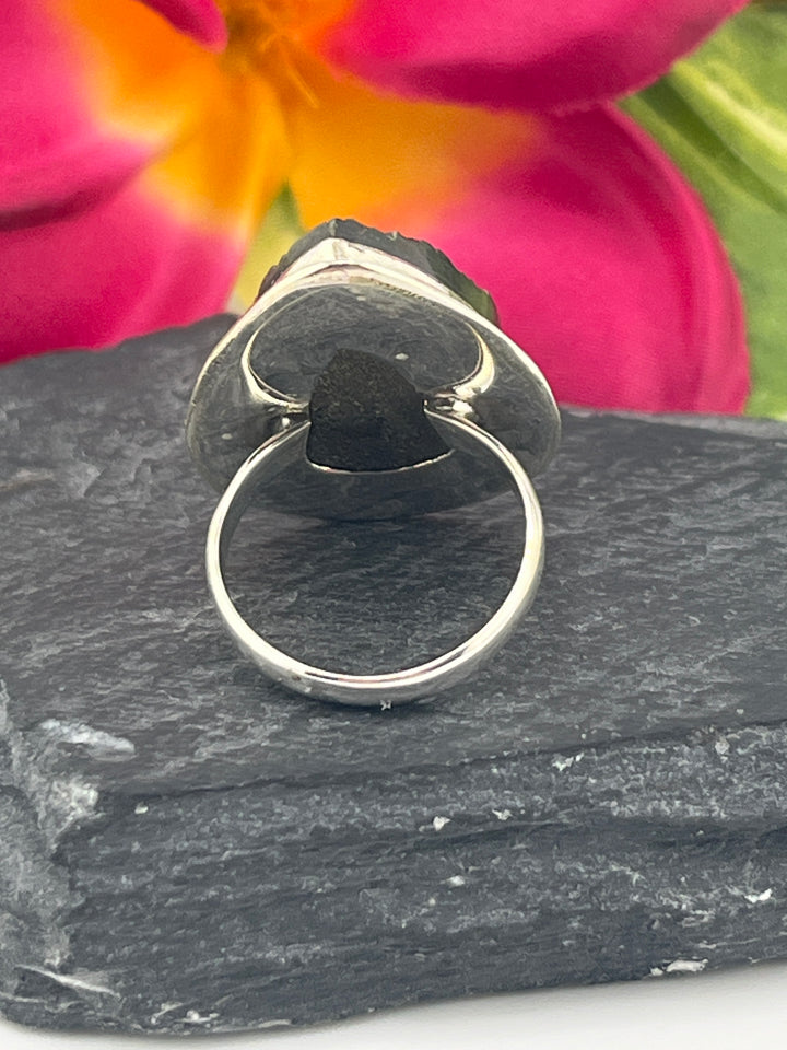 Titanium Druzy and 925 Sterling Silver Ring