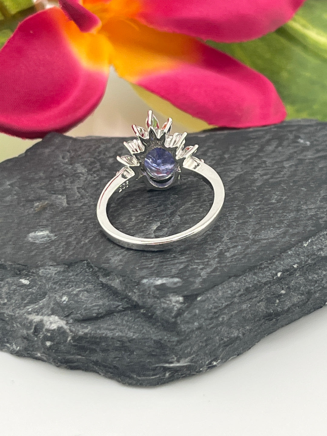 Tanzanite/CZ and 925 Sterling Silver Ring