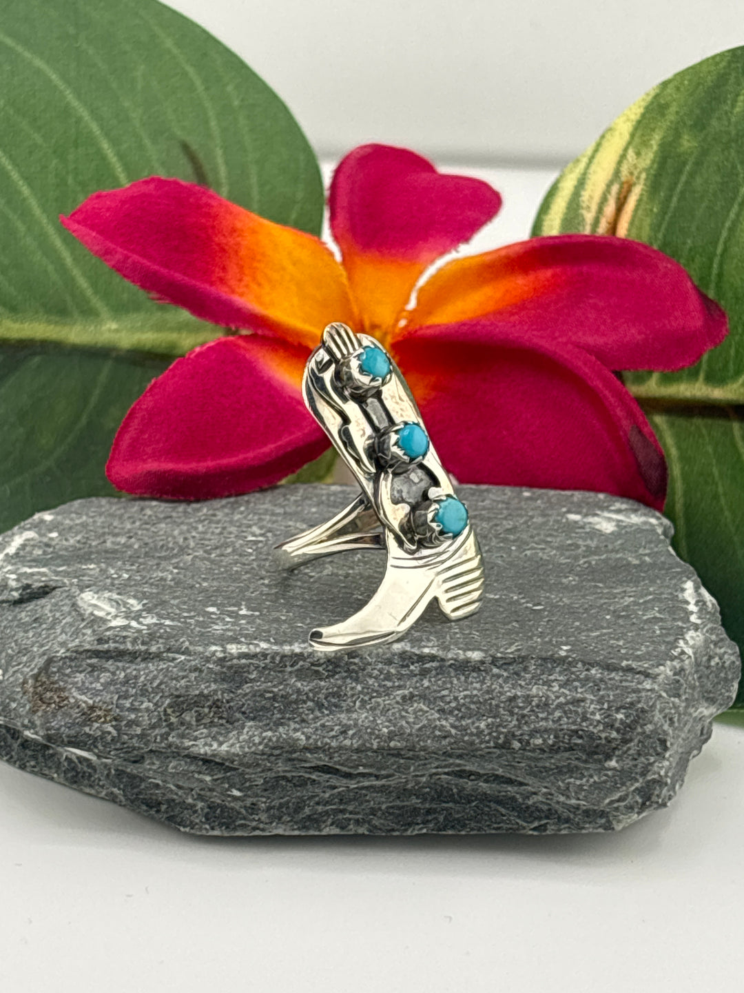 Turquoise Cowboy Boot Ring Size 6.25