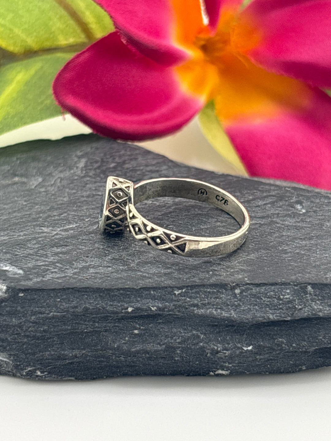 Aquamarine and 925 Sterling Silver Ring Size 6