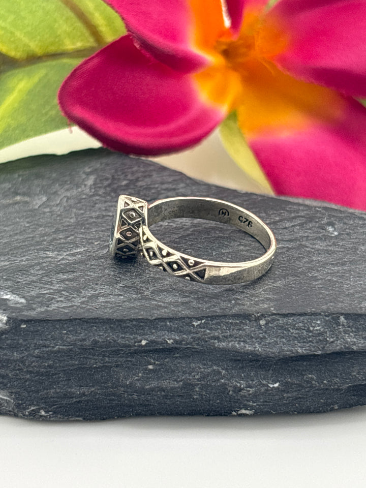 Aquamarine and 925 Sterling Silver Ring Size 6