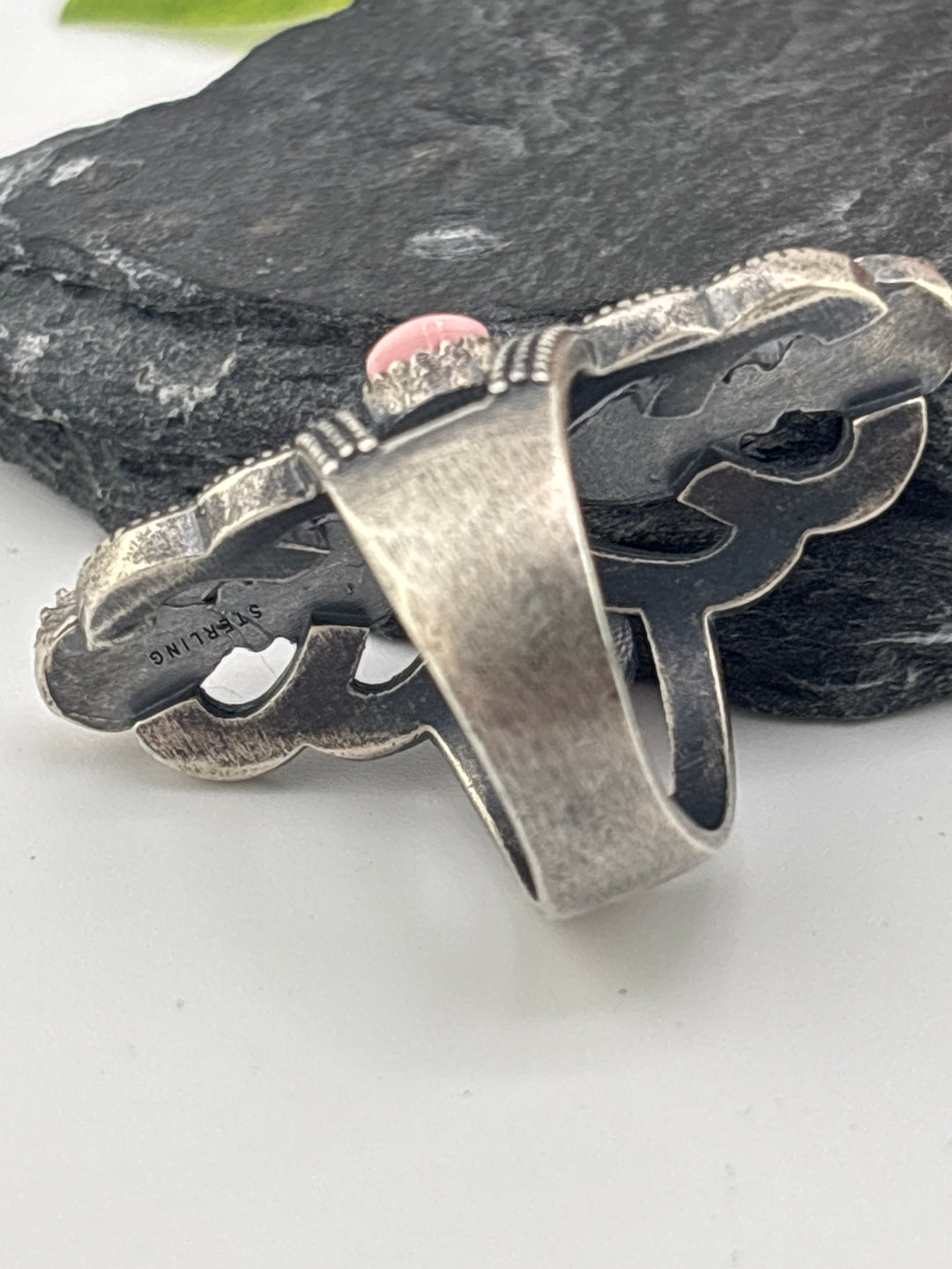 Queen Conch Cross and 925 Sterling Silver Ring Size 8