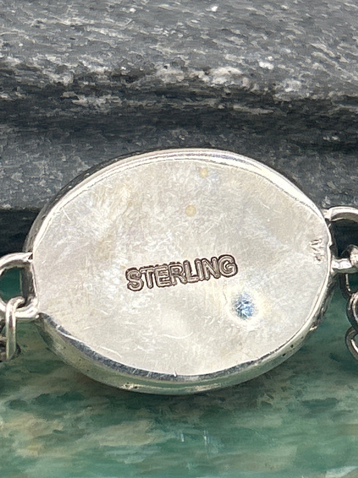 Southwest 925 Sterling Silver Orange Spiny Oyster Bracelet