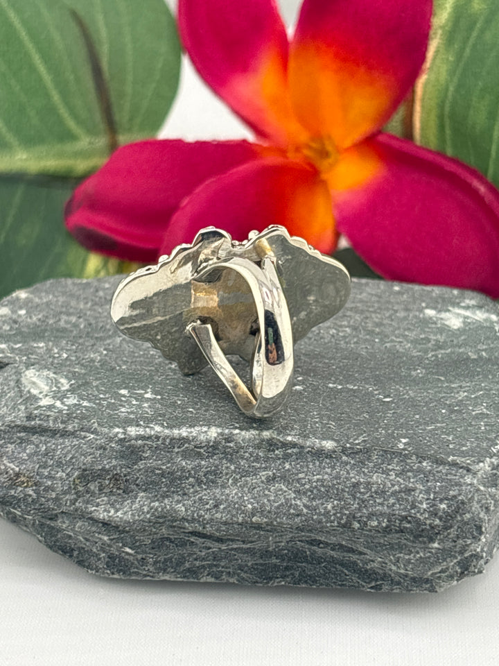 Spiny Oyster Copper Turquoise Ring Size 6