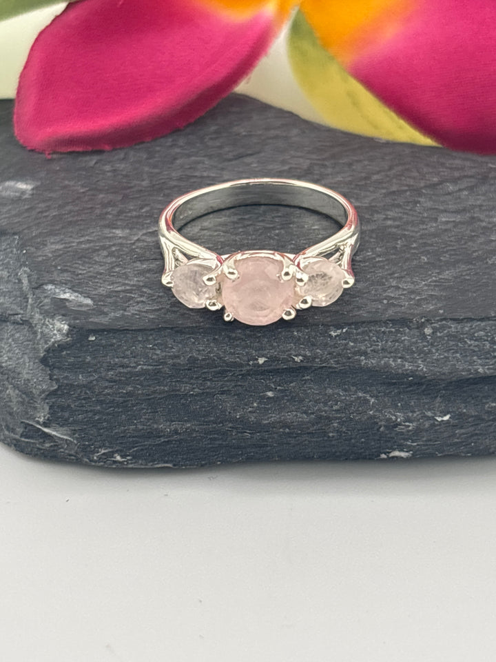 Morganite and 925 Sterling Silver Ring Size 5.25