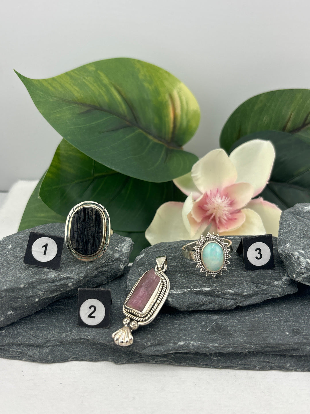 RESERVED FOR: Flower & Moon Crystals 1/17/2025 - 3 Sterling Silver Items