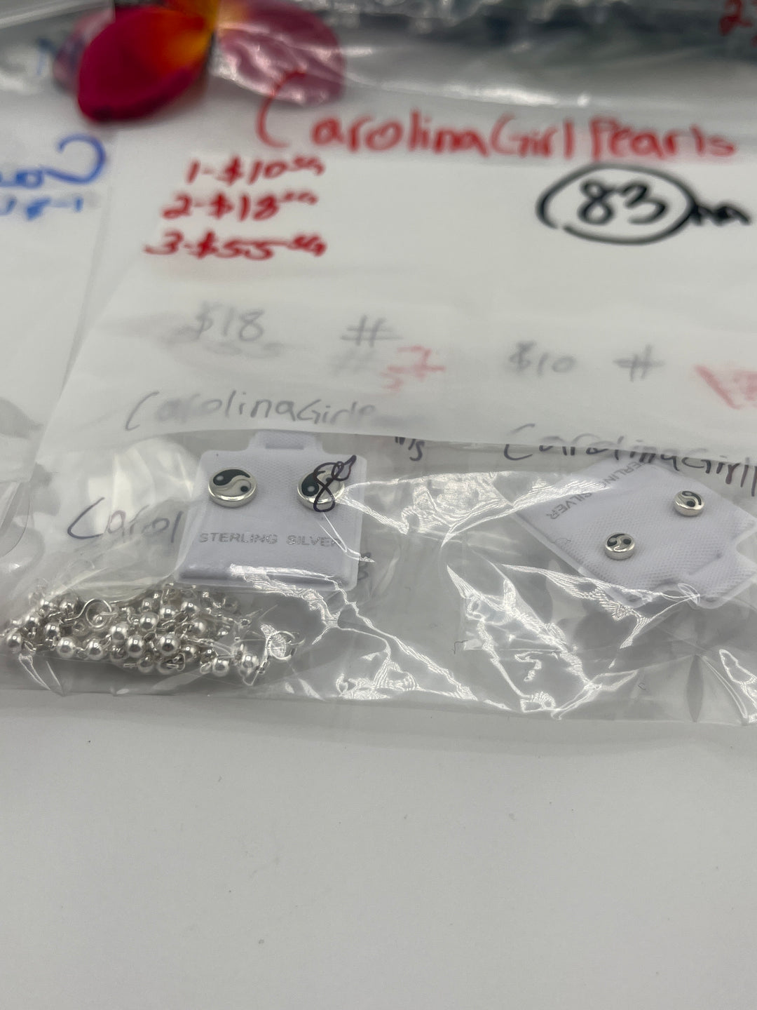 AM SHOW 48HR RESERVED FOR: CarolinaGirlPearls - 10/23/2025 FL tiktok Live Show - 3 Sterling Silver Items