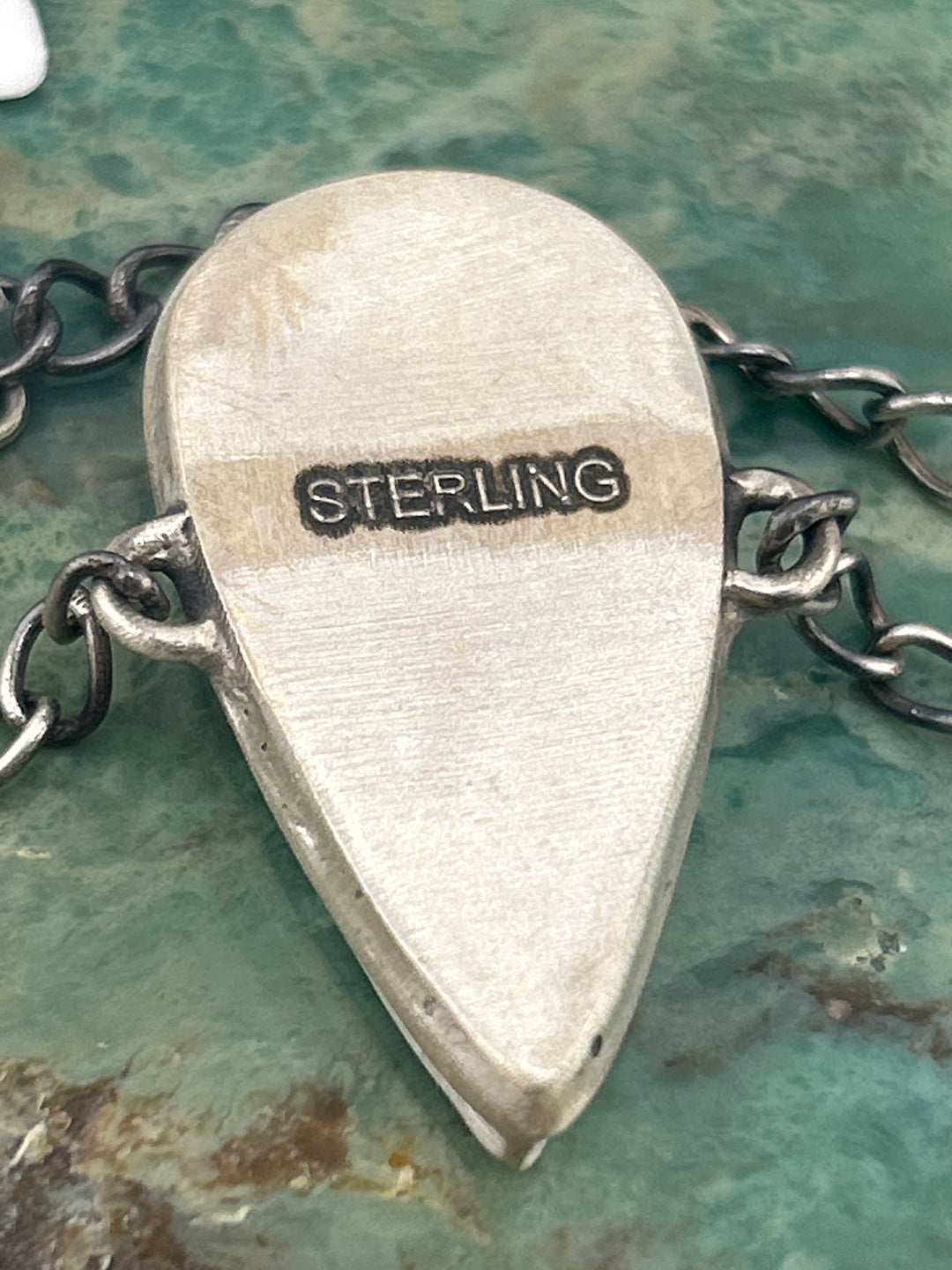 Southwest 925 Sterling Silver Dry Creek Turquoise Teardrop Bracelet