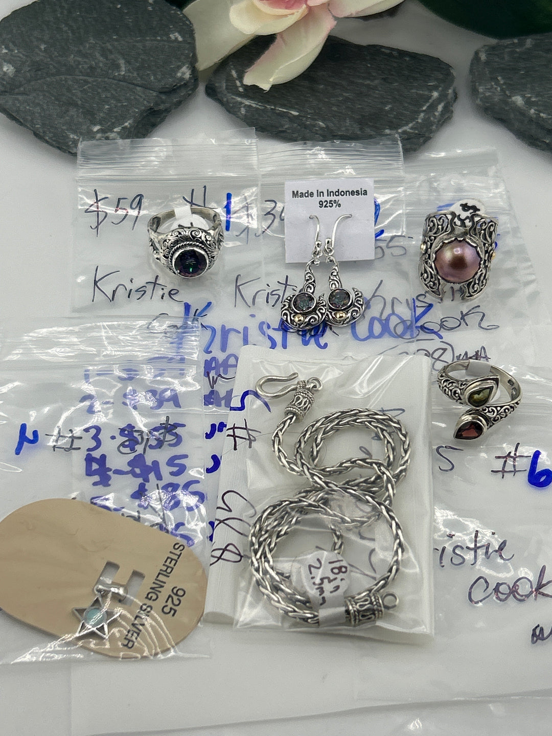 RESERVED FOR: Kristie Cook - 5/17/2025 tiktok Live Show (48 hour) -6 Sterling Silver Items