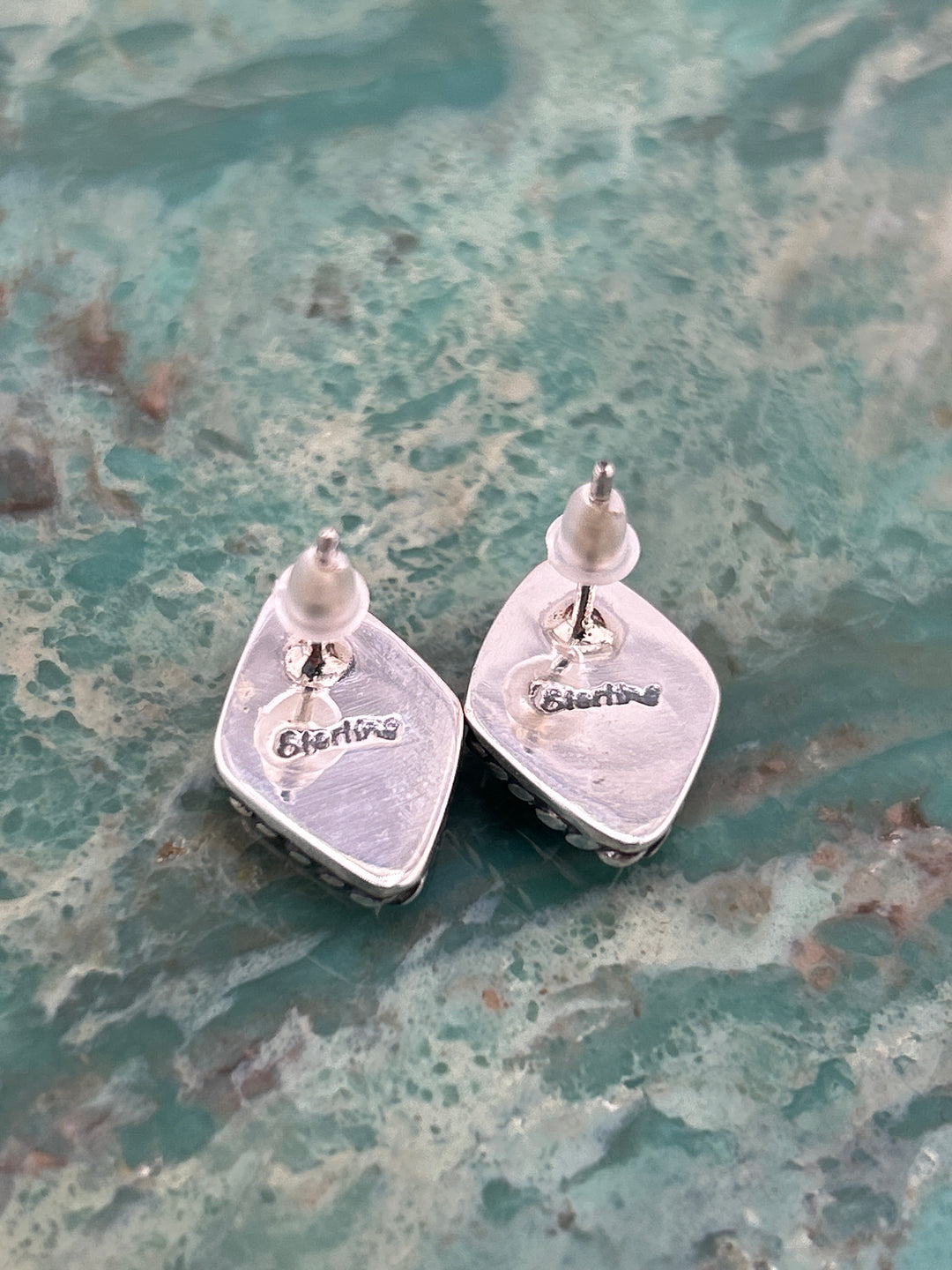 Regie 925 Sterling Silver Mosaic Multi-stone Stud Earrings