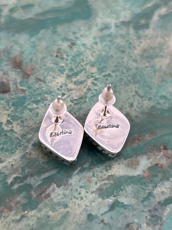 Regie 925 Sterling Silver Mosaic Multi-stone Stud Earrings