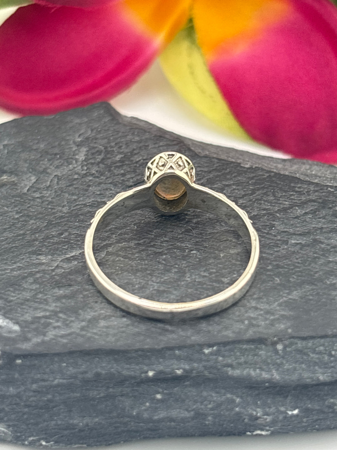 Tourmaline and 925 Sterling Silver Ring Size 8.75