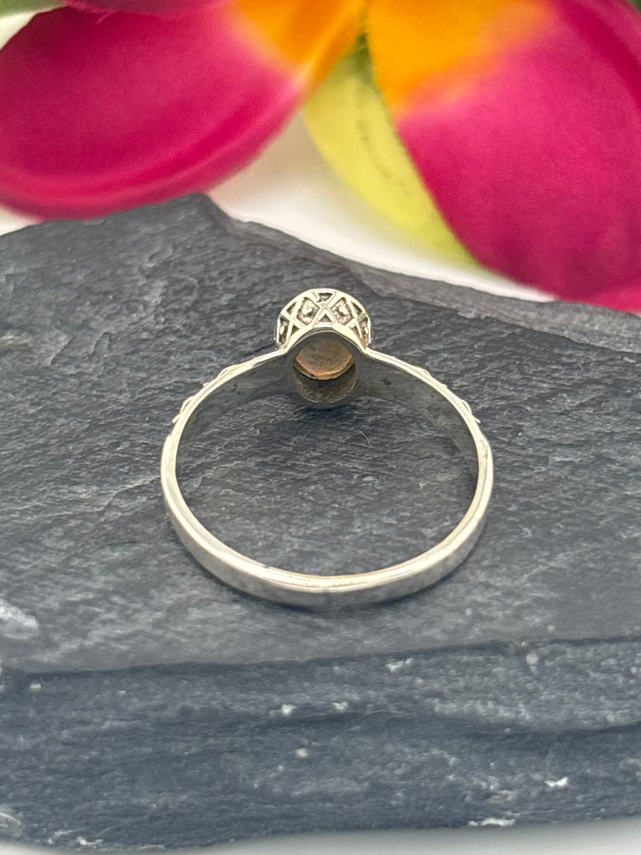 Tourmaline and 925 Sterling Silver Ring Size 8.75
