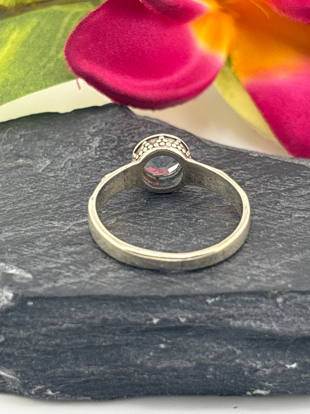 Aquamarine and 925 Sterling Silver Ring Size 8