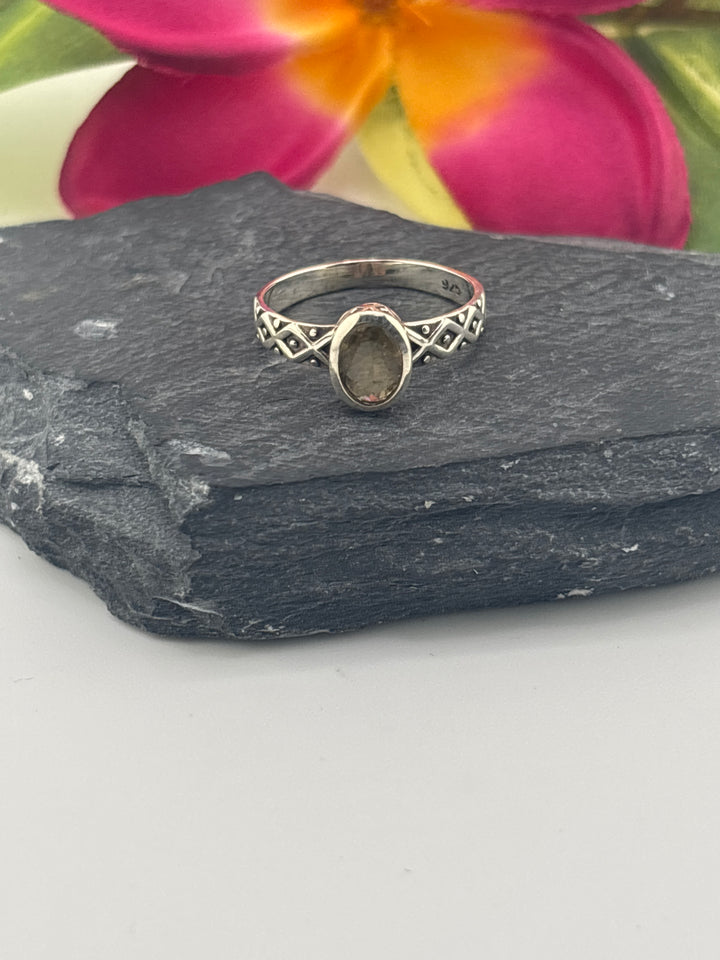 Tourmaline and 925 Sterling Silver Ring Size 7