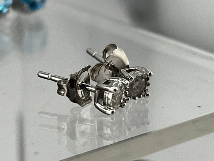 10K White Gold and Diamond Earrings