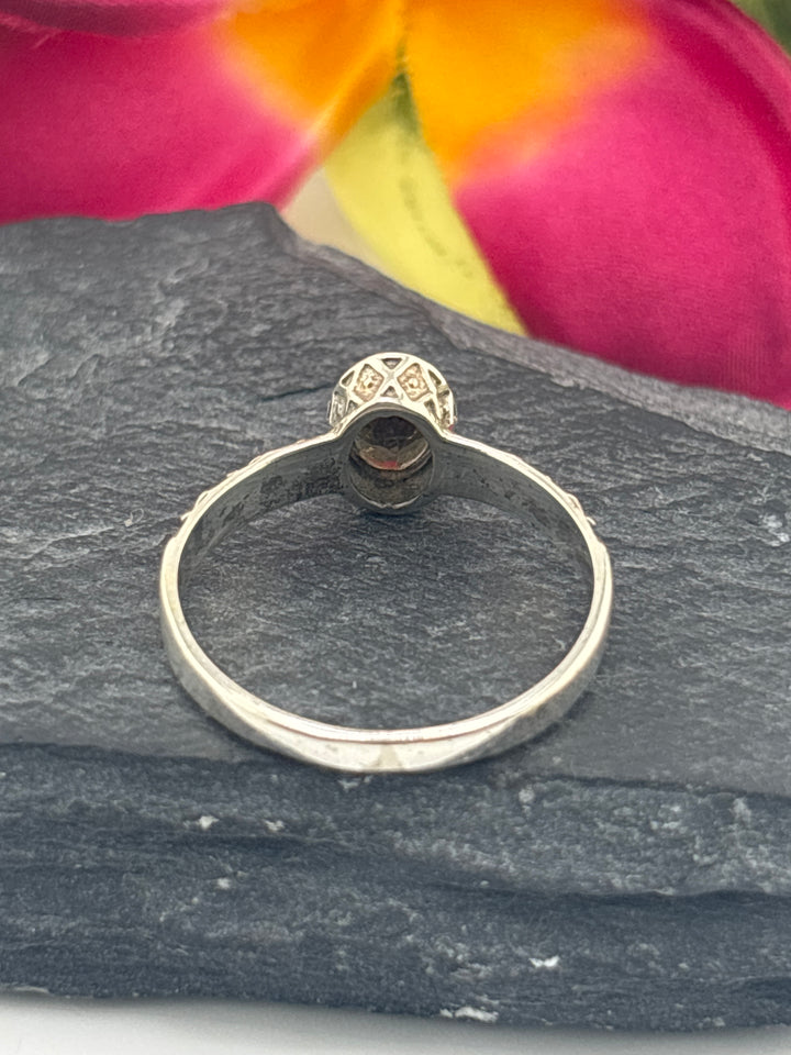 Tourmaline and 925 Sterling Silver Ring Size 9.5