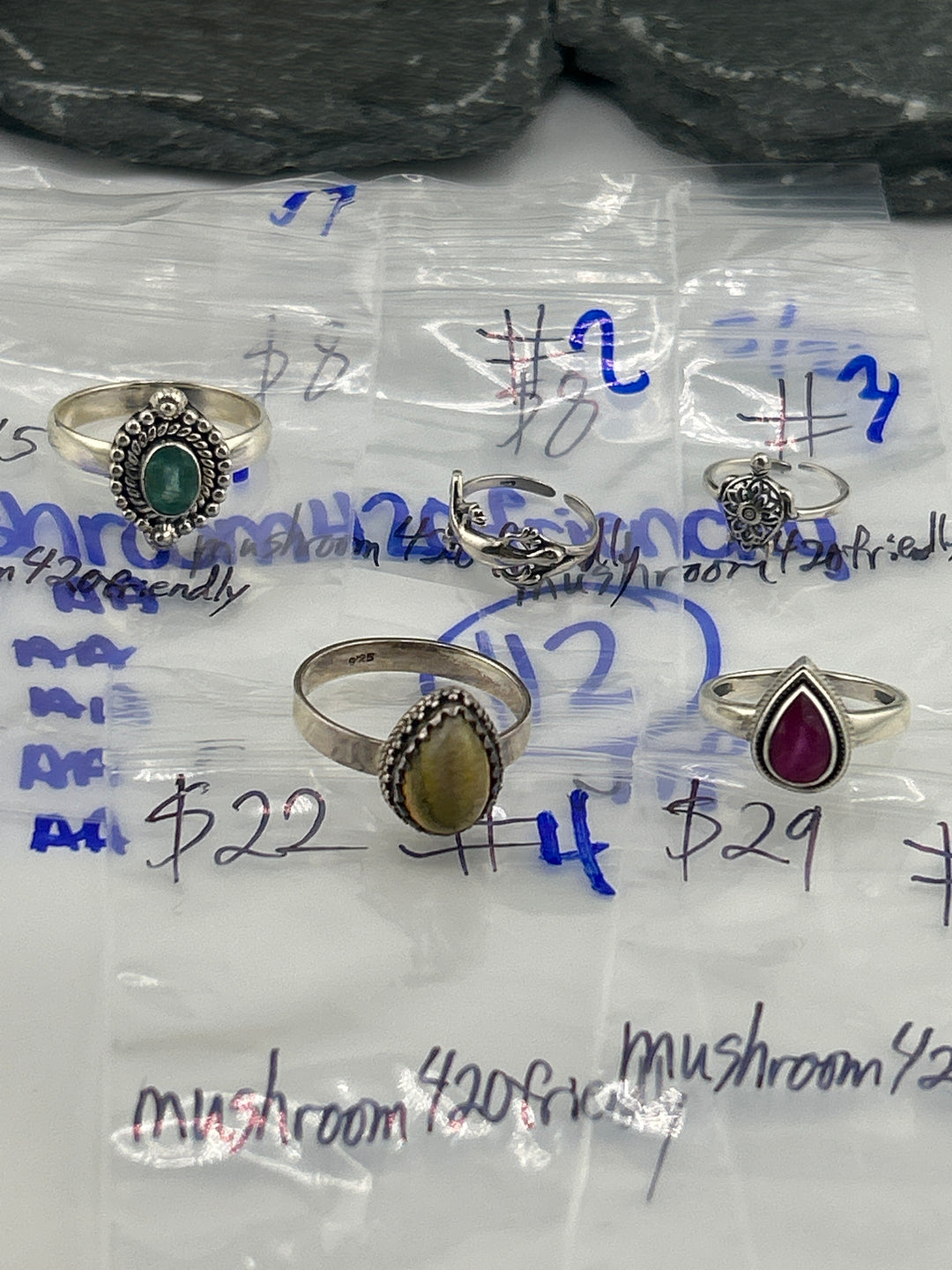RESERVED FOR: mushroom420friendly- 5/21/2025 tiktok Live Show - 5 Sterling Silver Items