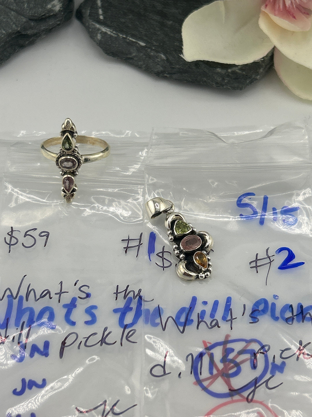 RESERVED FOR:  What's the dill pickle- 5/15/2025 tiktok Live Show - 2 Sterling Silver Items