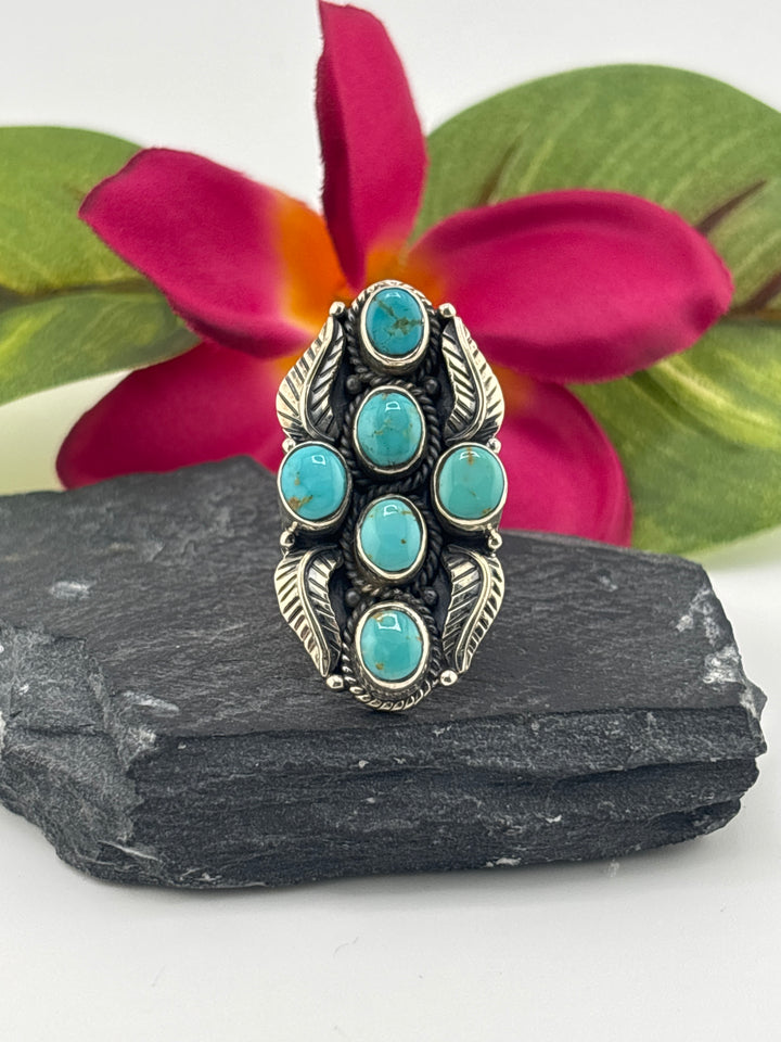 Turquoise and 925 Sterling Silver Ring Size 6