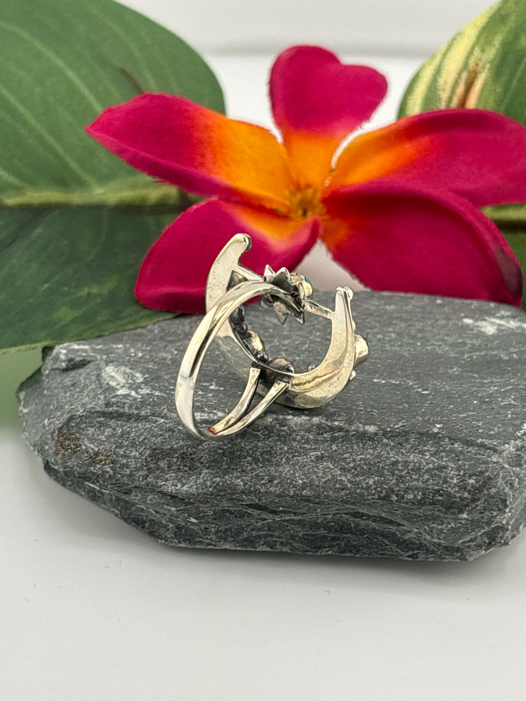 Star & Moon Turquoise Ring Size 10