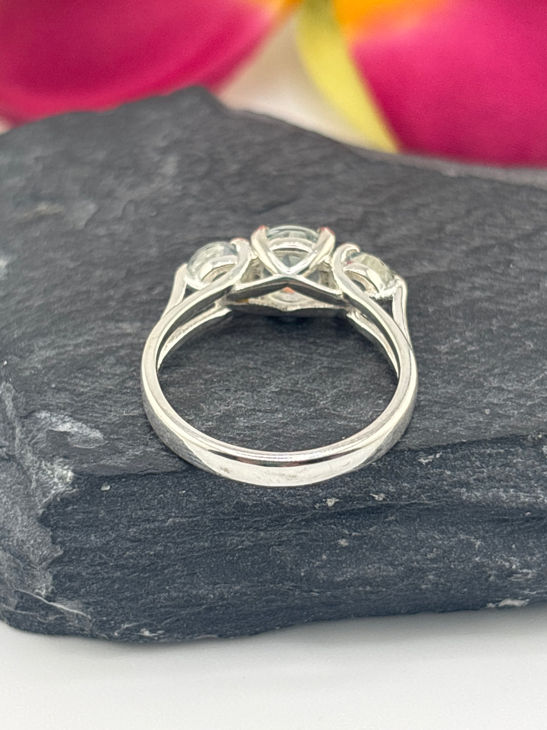 Aquamarine and 925 Sterling Silver Ring Size 5.25