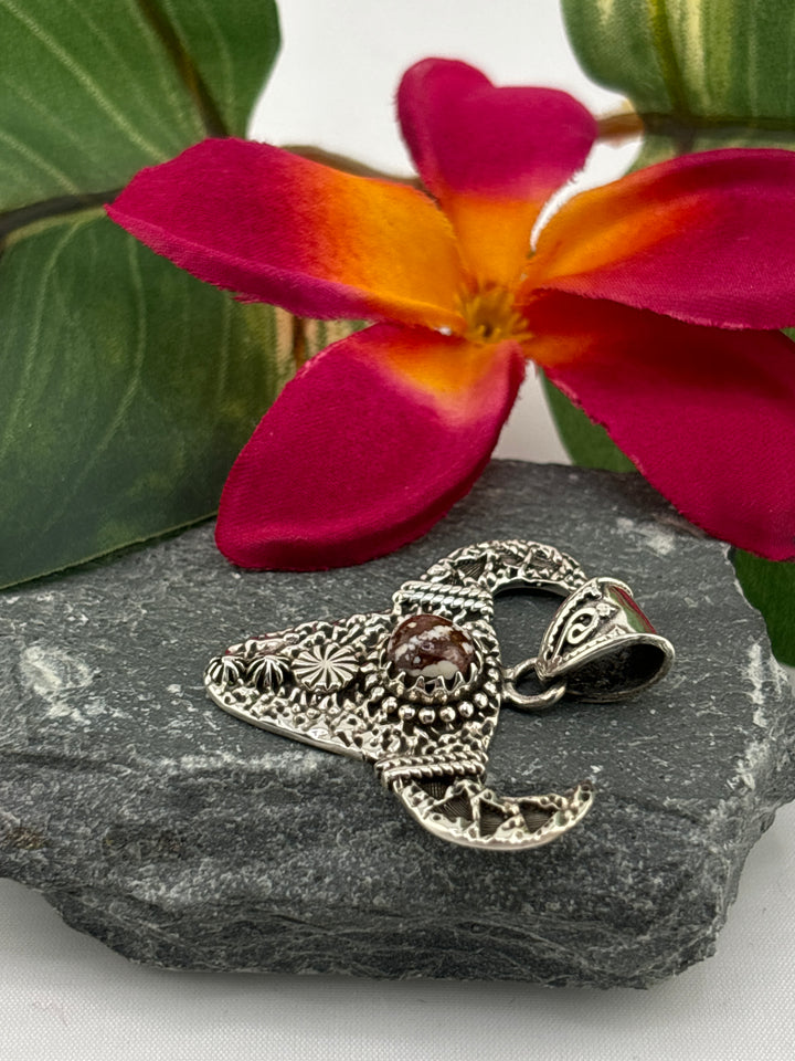 Wild Horse Jasper Steer Head Pendant