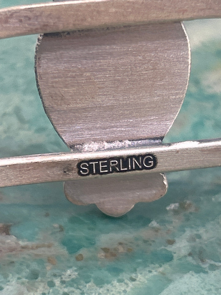 Southwest 925 Sterling Silver Paloma Turquoise Teardrop Cuff