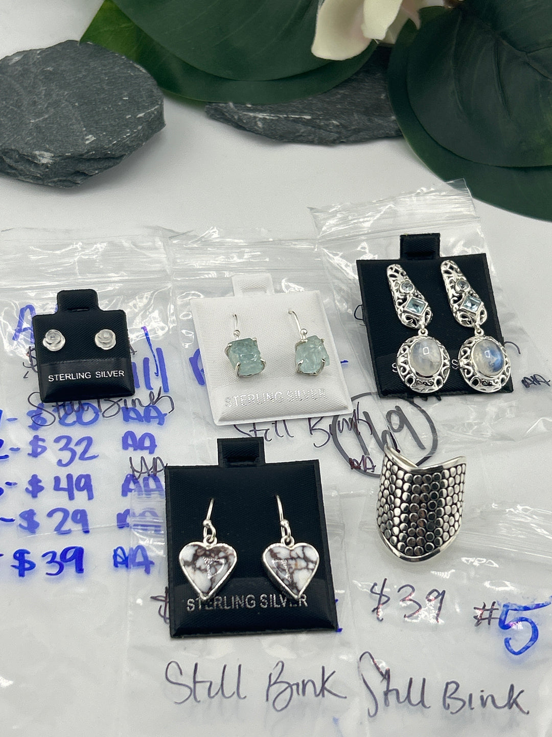 RESERVED FOR: Still Bink - 6/10/2025 tiktok A.M Live Show - 5 Sterling Silver Items