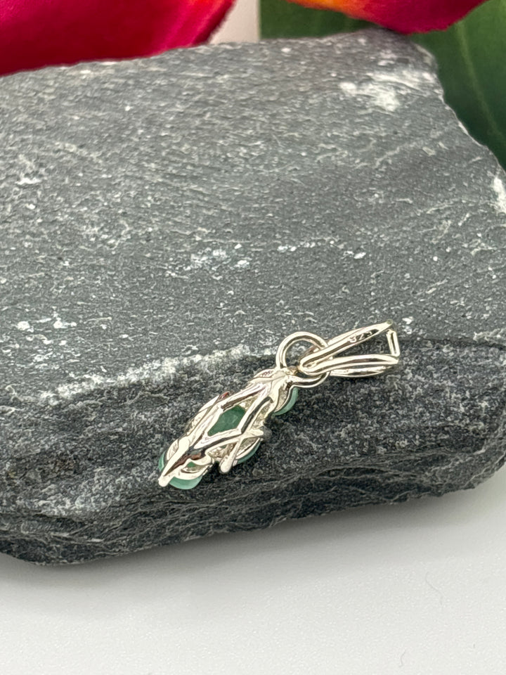 Zambian Emerald 3 Stone Pendant
