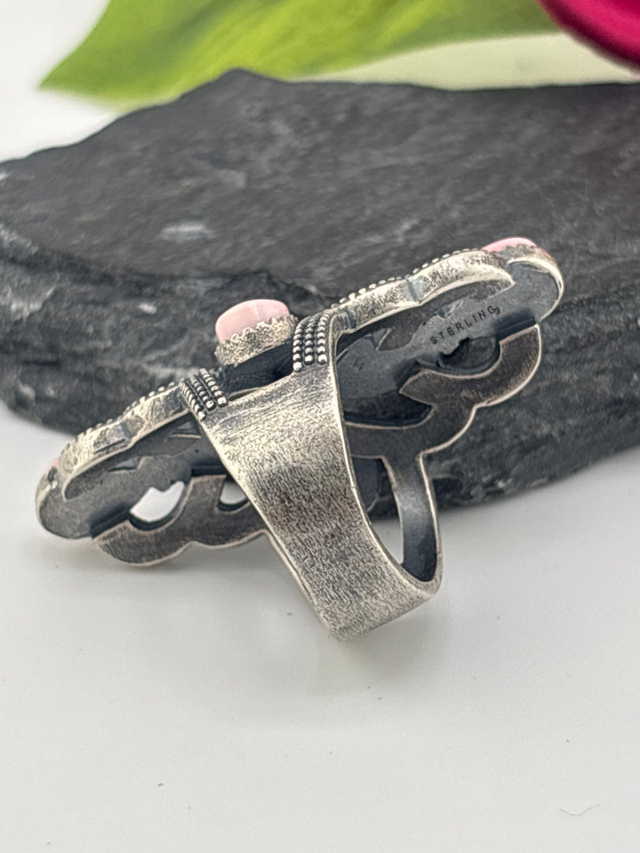 Queen Conch Cross and 925 Sterling Silver Ring Size 7