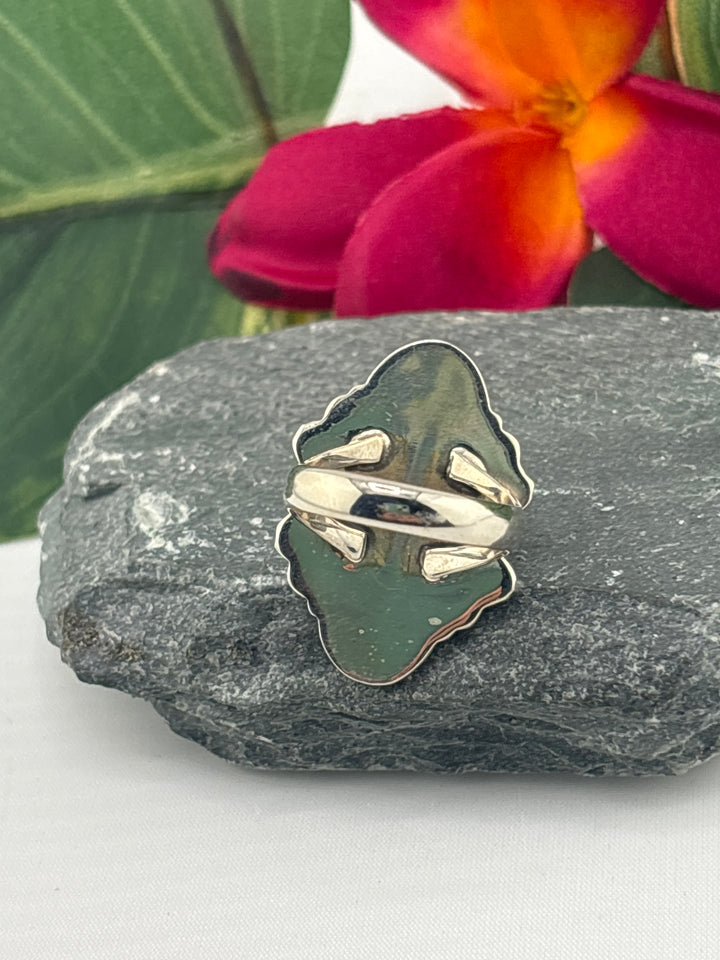 Spiny Oyster Copper Turquoise Ring Size 7