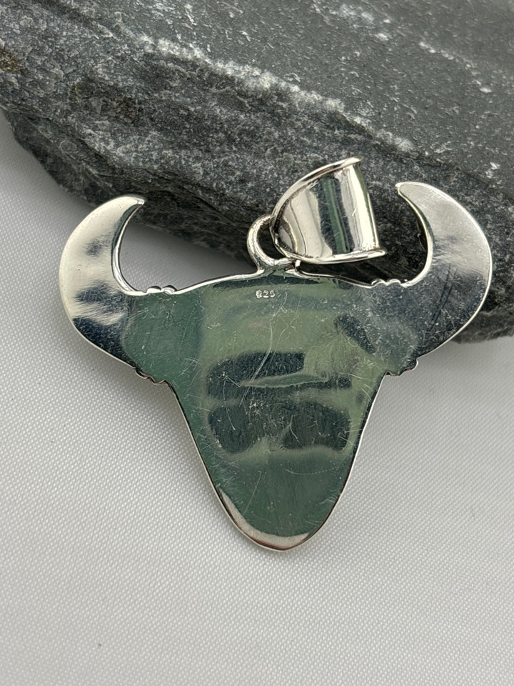 Wild Horse Jasper Steer Head Pendant