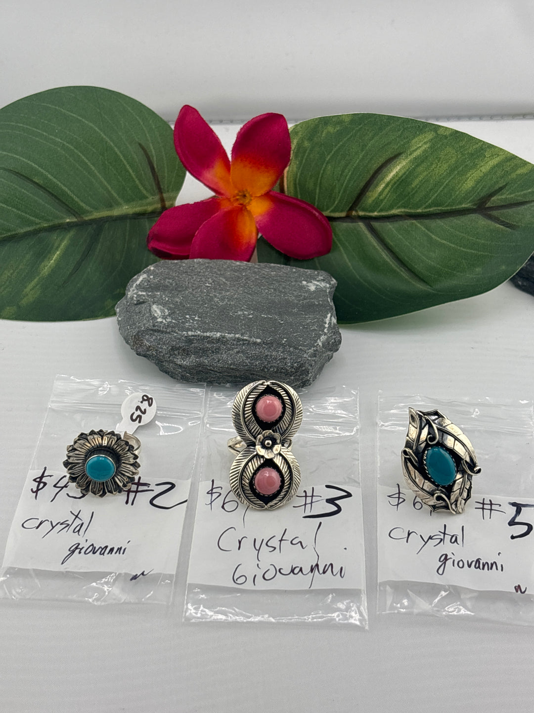 RESERVED FOR: Crystal Giovanni 4/4/2025 Friday App show Live Show -  3 Sterling Silver Items