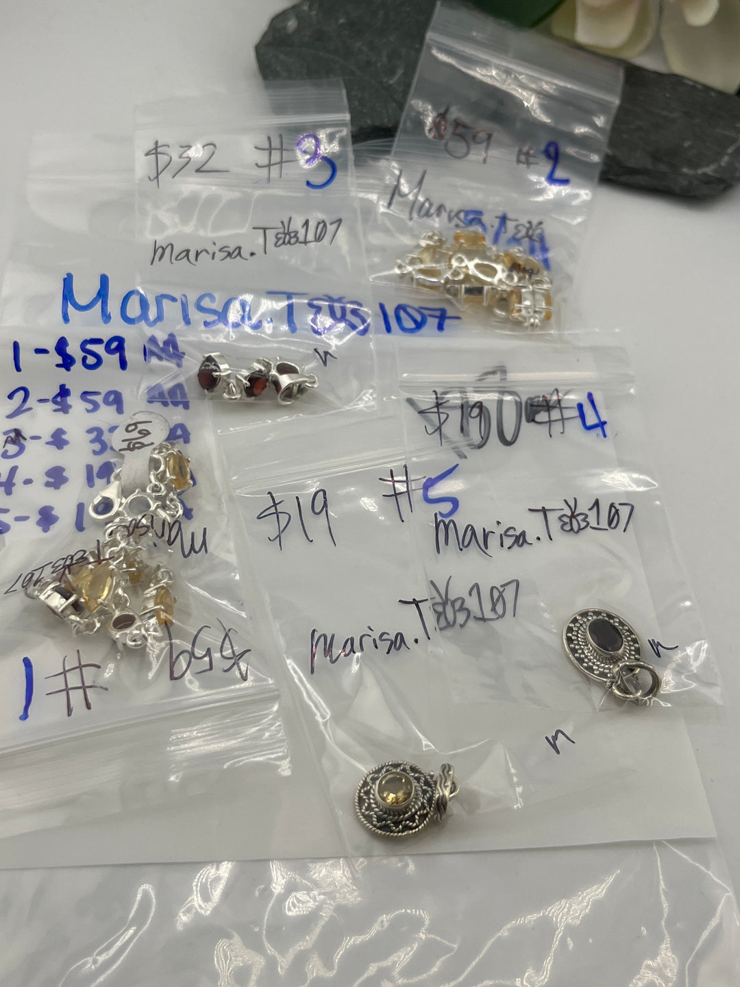 RESERVED FOR: Marisa.T 🦋107 - 5/24/2025 tiktok Live Show - 5 Sterling Silver Items