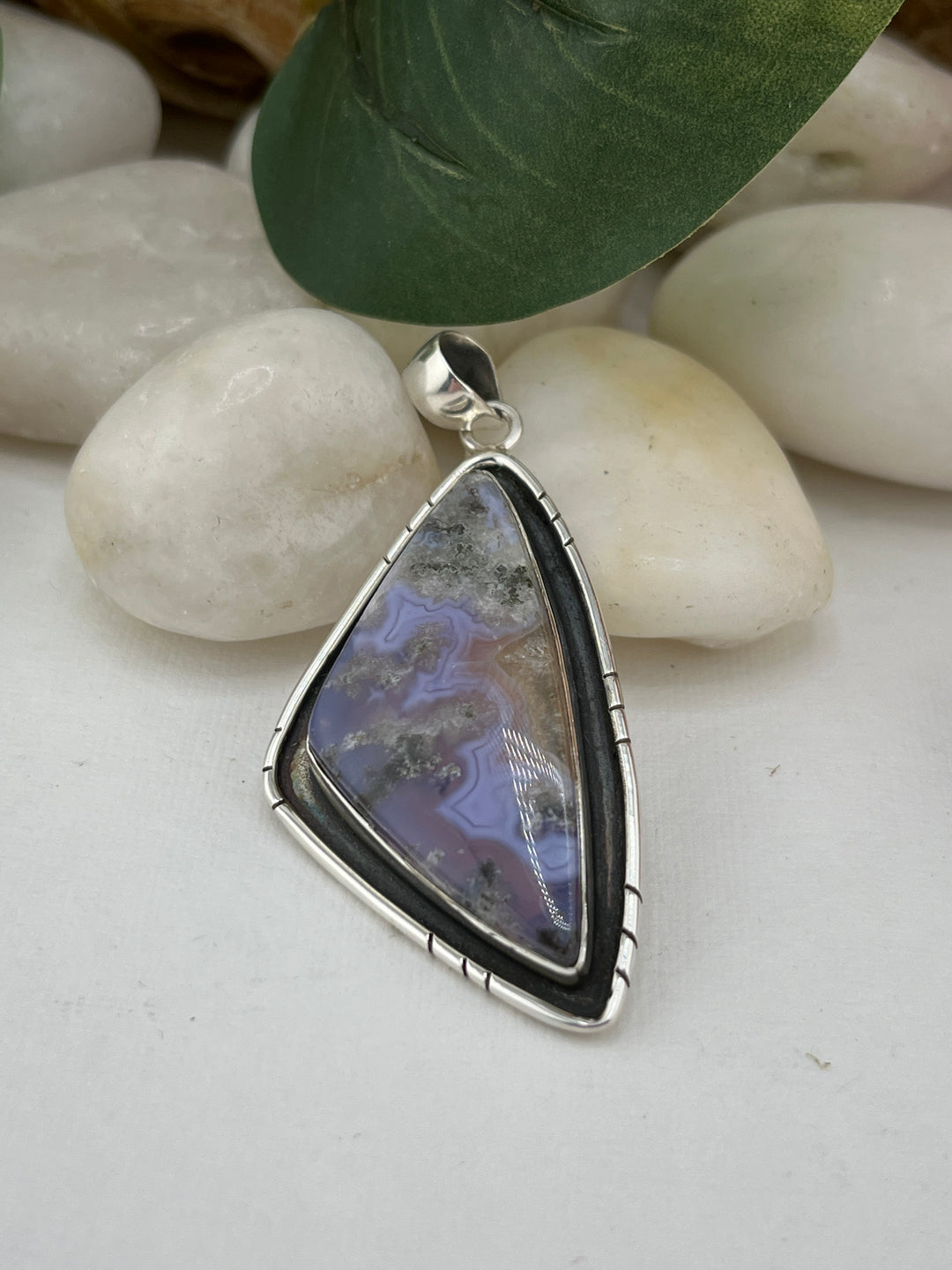 FB Purple Moss Agate Pendant