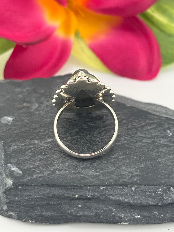 Titanium Druzy and 925 Sterling Silver Ring