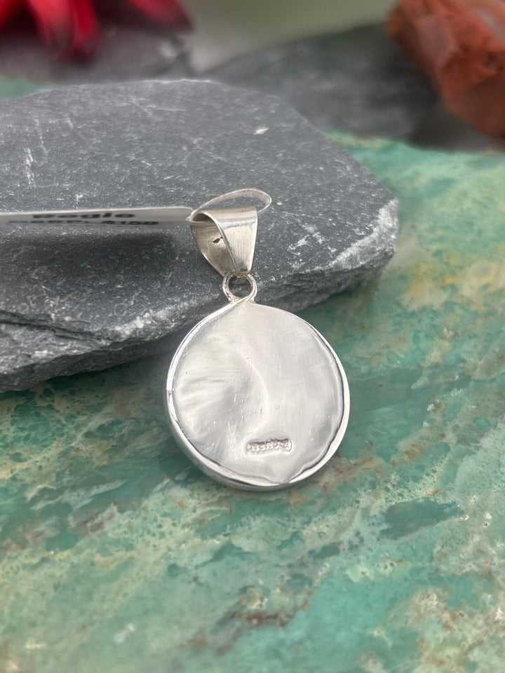 Regie 925 Sterling Silver Mosaic Multi-stone Inlay Round Space Pendant