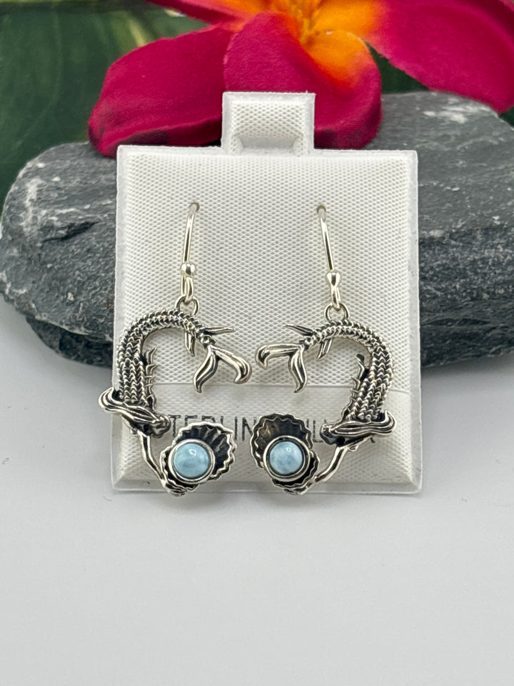 Larimar Mermaid Dangle Earrings